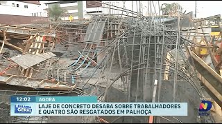 Laje de prédio em construção desaba sobre trabalhadores em Palhoça [upl. by Fretwell898]