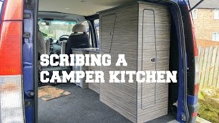 Scribing Mercedes Vito Camper Van Kitchen DIY  The Carpenters Daughter [upl. by Aneelehs]