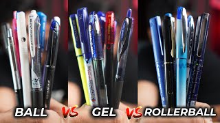 Ball Vs Gel Vs Rollerball Pens The Best Pen Choice for different use  Best Pens Recommendation ✨ [upl. by Ynohtnael463]