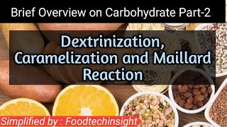 Dextrinization Caramelization amp Maillard reactionPART 2 GATE Syllabus [upl. by Ynot]