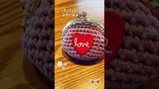 프레임 동전지갑 스마일 LOVE crochet 동전지갑 코바늘뜨기 handmade knitting 코바늘 [upl. by Myke]