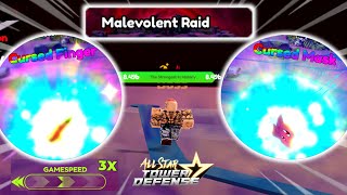 Speedrun Malevolent Raid  Solo Gameplay  Roblox All Star Tower Defense [upl. by Ysirhc]