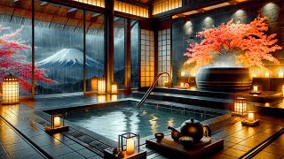 Japans Onsen with Mtfuji  10hour Rain Sounds for Relaxing [upl. by Belamy387]