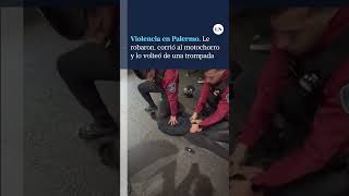 Violencia en Palermo le robaron se bajó del auto corrió al motochorro y lo volteó de una trompada [upl. by Elraet]