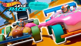 Os Pilotos de Hot Wheels se Preparam para o Desafio de Entrega de Comida 🌭🏎  Hot Wheels Lets Race [upl. by Reifinnej]