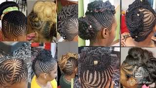 Amazing protective cornrow styles for Natural hair No added hair Braidsupdos and wedding braids [upl. by Yetti]