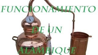 Funcionamiento de un alambique para destilar alcohol [upl. by Ahsemit166]