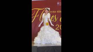 Pretty Girl in White Dress FALLS during Reyna Ning Flores De Mayo 2024 Beauty Pageant Evening Gown [upl. by Lal]