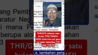 THRG13 sebesar satu bulan TPGTAMSIL 2024 diberikan pd guru yg tidak nenerima TPP atao TUKIN [upl. by Bores]