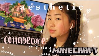 aesthetic cottagecore SURVIVAL minecraft lets play EP 1  gabrielle teo [upl. by Kattie]