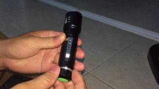 Elfeland 1201 XML T6 2000LM 5modes Zoomable LED Flashlight 18650AAA [upl. by Stephania]