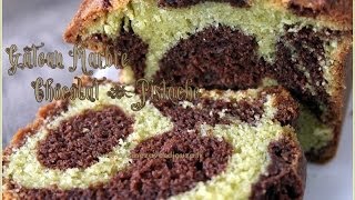 Gateau marbre chocolat pistache  Marbled chocolate pistachio cake [upl. by Amaryllis979]