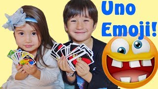 THE WONDERKIDS play UNO quotEMOJIquot 우노 카드 게임 Great card game for children to learn colors amp numbers [upl. by Alehtse]