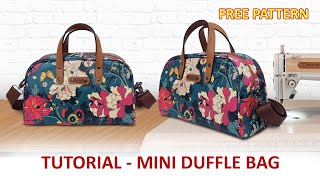 DIY Mini Duffle Bag  Free Pattern and Tutorial by Miko Craft  Cara membuat tas selempang gembul [upl. by Oeniri]