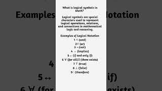 What is logical symbols in math  With examples [upl. by Bacchus]