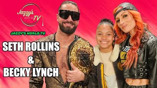 Seth Rollins amp Becky Lynch talk about life as a WWE family being huge NFL fans amp women in the WWE [upl. by Laefar]