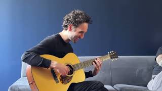 Julian Lage tests a new Collings Hill Country OM1 A HC at the shop [upl. by Clova]