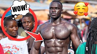 Ugandan Bodybuilder Walking Shirtless In Public 😱 [upl. by Damalis]