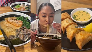 Ramen amp fried gyoza mukbang [upl. by Doria]