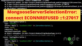 connect ECONNREFUSED 12700127027  MongoDB compass Error ECONNREFUSED solved  mongodb connect [upl. by Eceryt576]