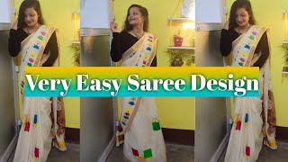 Very Easy Saree Design 😯 পুৰণি শাৰীখন নতুন কৰি লওঁ আহক❤️🥳 [upl. by Had883]