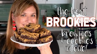 BEST ever BROOKIES recipe chocolate chip cookie brownies [upl. by Anneyehc959]