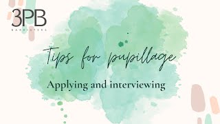 3PB Pupillage  tips for the written application and interview [upl. by Ricoriki]