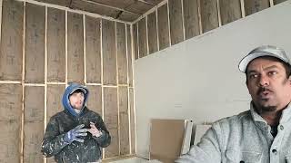 Our Drywall Installers Method At Westhampton Ma Timelapse 2 drywall [upl. by Anaitsirc]