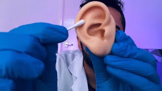 ASMR Binaural Whispered Ear Cleaning cleaning scraping health check rp [upl. by Fleck757]