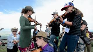 Brittany Haas Leads quotFire on the Mountainquot at the Mountain Top Jam at Targhee Music Camp at 8962 ft [upl. by Aronos937]