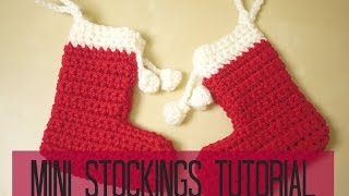 CROCHET Mini christmas stocking tutorial  Bella Coco [upl. by Sabra]