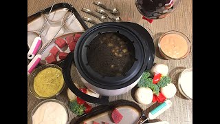 Fondue Bourguignonne Recipe • Beef Bouillon Fondue  Episode 391 [upl. by Nilhtac]