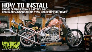 How to Install Fiorucci Fabrications Battery Box for HarleyDavidson Big Twin Horseshoe Oil Tanks [upl. by O'Meara]