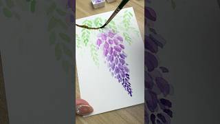 Wisteria flower painting shorts painting watercolor demonslayer flower [upl. by Illa]