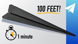 How to Make an Easy Paper Airplane in 1 Minute 60 Seconds Competition Winner — Flies 100 Feet [upl. by Aynav804]