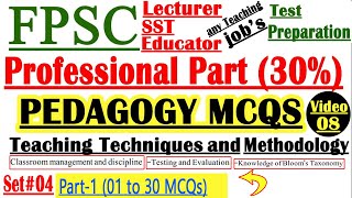 FPSC Pedagogy MCQs Test Preparation Video 8  FPSC Pedagogy all mcqs for Lecturer test  InfoUstaad [upl. by Wilmott]