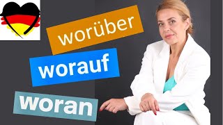 Предложное управление немецких глаголов Worauf Wofür Woran Verben mit Präpositionen [upl. by Ahsitak]