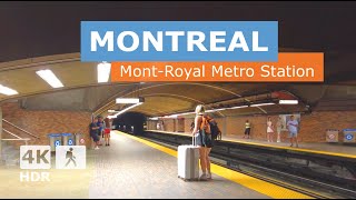 4K  MontRoyal Metro Station Walking Tour  Orange Line  Montreal Canada 2024 [upl. by Mamoun]