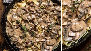 The Best Vegan Mushroom Stroganoff  30 Minute Vegan Dinner [upl. by Jannery]