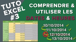 Excel 3  Comprendre et utiliser les dates et les heures [upl. by Justinn]