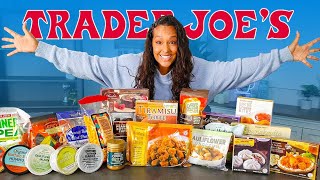 Trying 25 Of The Most Popular Trader Joes Items  Delish [upl. by Atsirt]