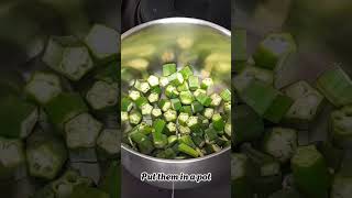 Making okra gel for hair shorts okra okragel okragelforhairgrowth okrafordetanglinghair 4chair [upl. by Anaihs]