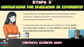 CONTRATO DOCENTE POR EVALUACIÓN DE EXPEDIENTES 2024 [upl. by Bogoch291]