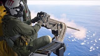 Door Gunners amp Marines Engage Simulated Targets At Sea Training Video [upl. by Bard]