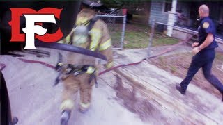 Firefighters Rescue Victim from Burning Home [upl. by Britt]