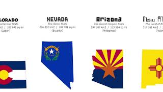 US States and Territories size comparison [upl. by Hairabez]