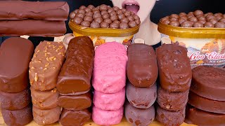 ASMR MALTESERS MAGNUM CHOCOLATE ICE CREAM NUTELLA DESSERT MUKBANG몰티져스 먹방チョコレート Es krim EATING SOUNDS [upl. by Eltsirhc]