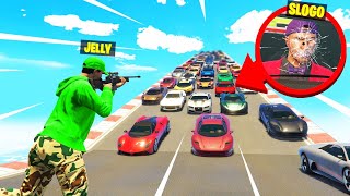 1 Sniper vs 200 CARS GTA 5 [upl. by Eerual]