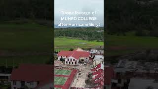 Drone footage of Munro College St Elizabeth after hurricane beryl storm news munro disaster [upl. by Llehcal]