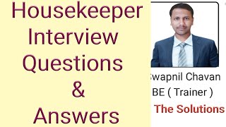 housekeeper interview questions and answers [upl. by Osterhus60]